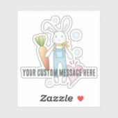 かわいいパーソナライズされたぬいぐるみバニー シール (シート)