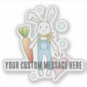 かわいいパーソナライズされたぬいぐるみバニー シール (正面)