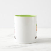 かわいいパーソナライズされたぬいぐるみバニー ツートーンマグカップ (中央)