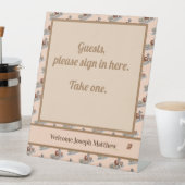 かわいいパーソナライズされたぬいぐるみ赤ちゃんシャワー 台座サイン (インサイチュ)