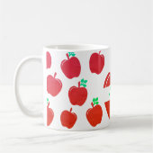 かわいいパーソナライズされたりんごコーヒーマグ コーヒーマグカップ (左)