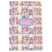 かわいいパーソナライズされたアイスポップ夏誕生日女子 ミディアムペーパーバッグ (正面)