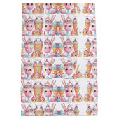 かわいいパーソナライズされたアイスポップ夏誕生日女子 ミディアムペーパーバッグ (裏面)