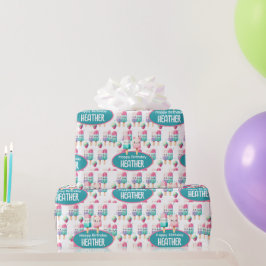 かわいいパーソナライズされたアイスポップ夏誕生日女子 ラッピングペーパー