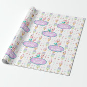 かわいいパーソナライズされたアイスポップ夏誕生日女子 ラッピングペーパー (アンロールド)