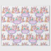 かわいいパーソナライズされたアイスポップ夏誕生日女子 ラッピングペーパー (フラット)