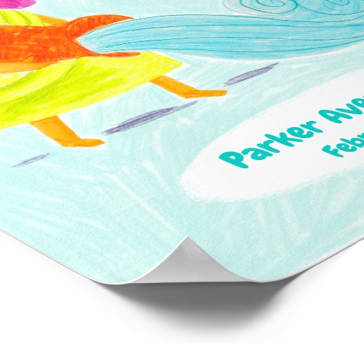 かわいいパーソナライズされたアクエリアス・ユニコーン〔占星術の〕十二宮図ポスター ポスター (角)