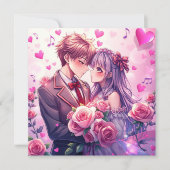 かわいいパーソナライズされたアニメバレンタイン カード (正面)