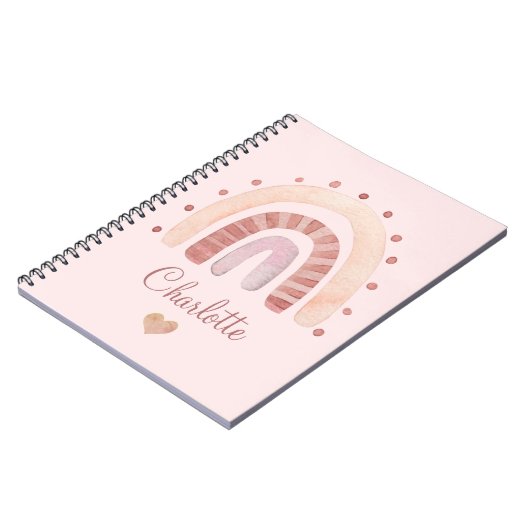 かわいいパーソナライズされたウォーター色キッズ ノートブック (左側)