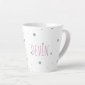 かわいいパーソナライズされたウサギの緑の水彩 カフェラテマグ (右アングル)