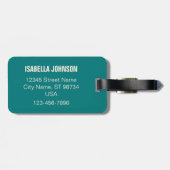 かわいいパーソナライズされたウミガメの荷札 ラゲッジタグ (裏面横)