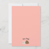 かわいいパーソナライズされたウンチ&TP (トイレ紙)パーティー 招待状 (裏面)