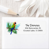 かわいいパーソナライズされたオウムのアートワーク ラベル (インサイチュ)