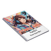 かわいいパーソナライズされたオタクガールアニメノート ノートブック (右側)