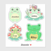 かわいいパーソナライズされたカエルのシール シール (シート)