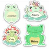 かわいいパーソナライズされたカエルのシール シール (正面)