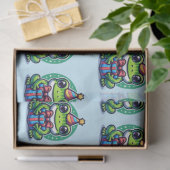 かわいいパーソナライズされたカエルをテーマにした誕生日 薄葉紙 (ギフト)