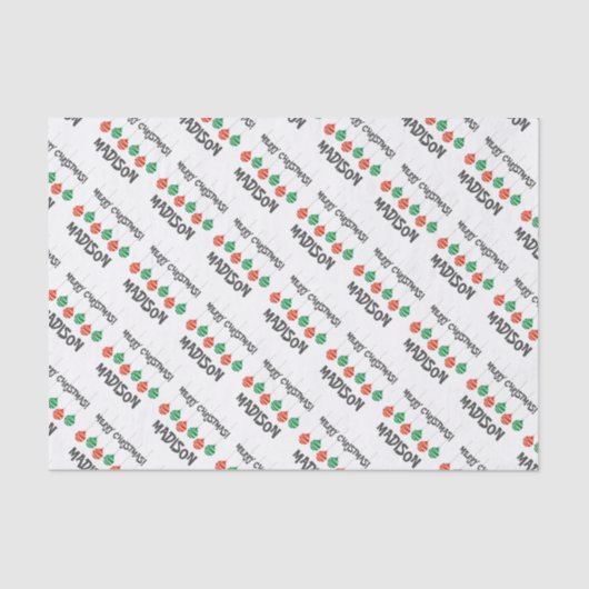 かわいいパーソナライズされたキッズクリスマスティッシュペーパー 薄葉紙 (正面)