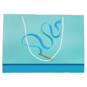 かわいいパーソナライズされたキッズジムティックス女子誕生日 ラージペーパーバッグ (裏面)