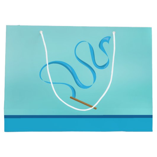 かわいいパーソナライズされたキッズジムティックス女子誕生日 ラージペーパーバッグ (裏面)