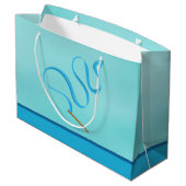 かわいいパーソナライズされたキッズジムティックス女子誕生日 ラージペーパーバッグ (裏面アングル)