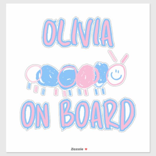 かわいいパーソナライズされたキッズドールワームスケッチ シール (シート)