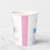 かわいいパーソナライズされたキッズドールワーム描画誕生日 紙コップ (左)