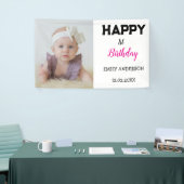 かわいいパーソナライズされたキッズフォトエイジ誕生日パーティー 横断幕 (トレードショー)