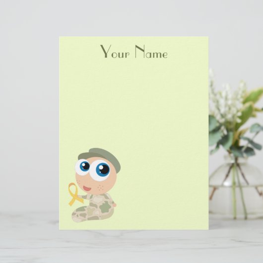 かわいいパーソナライズされたキッズ軍隊家族の文房具 (スタンド正面)