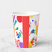 かわいいパーソナライズされたキッドのABCハンド絵を描123 紙コップ (左)