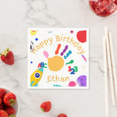 かわいいパーソナライズされたキッドのABCハンド絵を描123 HB スタンダードカクテルナプキン (インサイチュ)