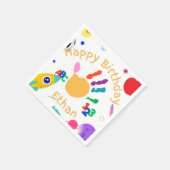 かわいいパーソナライズされたキッドのABCハンド絵を描123 HB スタンダードカクテルナプキン (角)