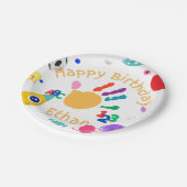 かわいいパーソナライズされたキッドのABCハンド絵を描123 HB ペーパープレート (アングル)