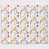 かわいいパーソナライズされたキッドのABCハンド絵を描123 HB ラッピングペーパー (フラット)