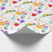 かわいいパーソナライズされたキッドのABCハンド絵を描123 HB ラッピングペーパー (角)