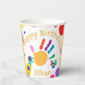 かわいいパーソナライズされたキッドのABCハンド絵を描123 HB 紙コップ (裏面)