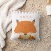 かわいいパーソナライズされたキツネ枕 クッション (ブランケット)