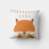 かわいいパーソナライズされたキツネ枕 クッション (正面)