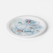 かわいいパーソナライズされたクジラの赤ちゃんシャワー ペーパープレート (アングル)