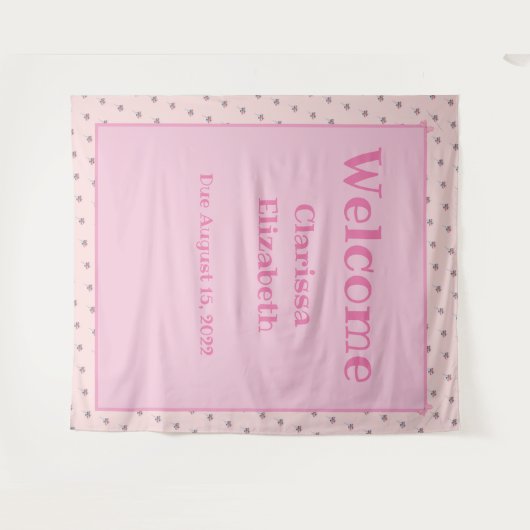 かわいいパーソナライズされたクマと風船 タペストリー (正面(横))