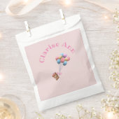 かわいいパーソナライズされたクマと風船 フェイバーバッグ (クリップ留めされた状態)