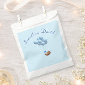 かわいいパーソナライズされたクマと風船 フェイバーバッグ (クリップ留めされた状態)