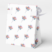 かわいいパーソナライズされたクマと風船 フェイバーボックス (裏面サイド)