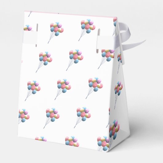 かわいいパーソナライズされたクマと風船 フェイバーボックス (裏面サイド)