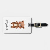 かわいいパーソナライズされたクマの子 ラゲッジタグ (正面横)