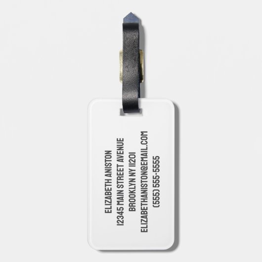 かわいいパーソナライズされたクマの子 ラゲッジタグ (裏面縦)