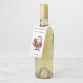 かわいいパーソナライズされたクリスマスサンタクロース ボトルネックタグ (アングル)