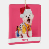 かわいいパーソナライズされたクリスマスペット セラミックオーナメント (右)