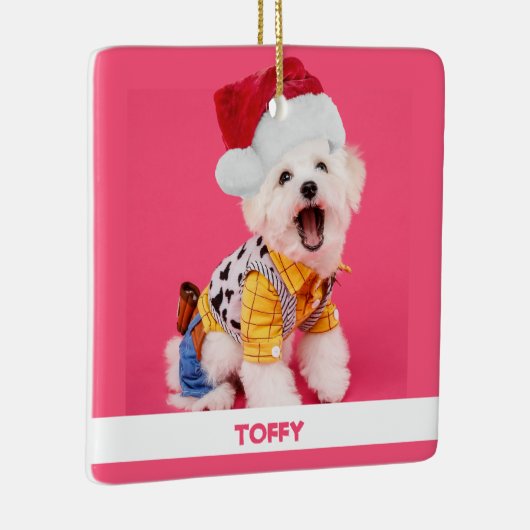 かわいいパーソナライズされたクリスマスペット セラミックオーナメント (右)