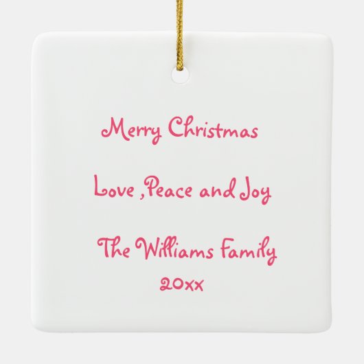 かわいいパーソナライズされたクリスマスペット セラミックオーナメント (裏面)